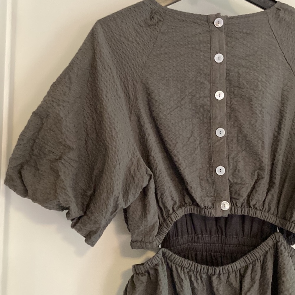 🌼3 for $35🌼 Madewell Seersucker Puff Sleeve Cutout Mini Dress